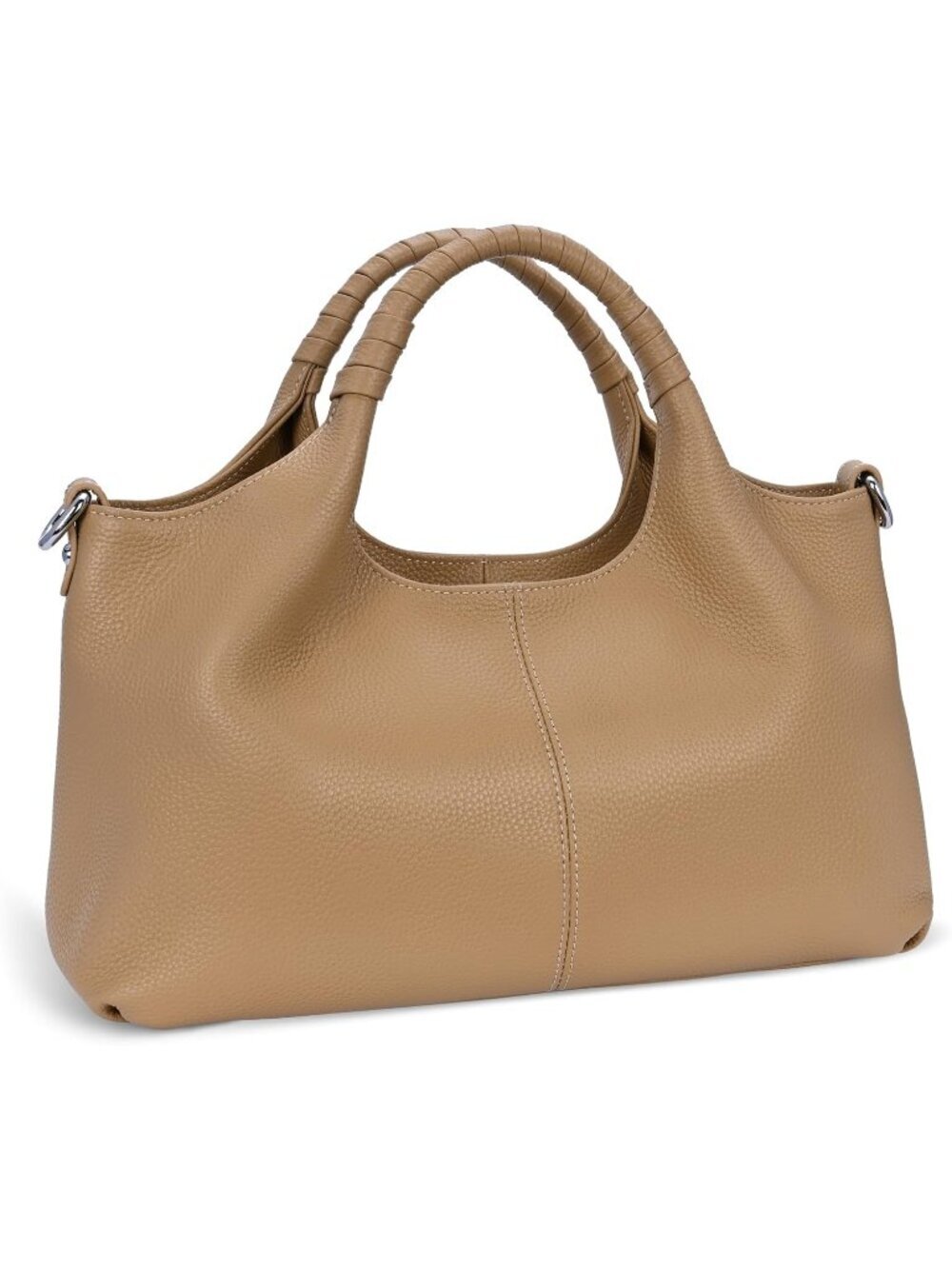 Women's Apricot Genuine Leather Shoulder Satchel Designer Crossbody Hobo Bags